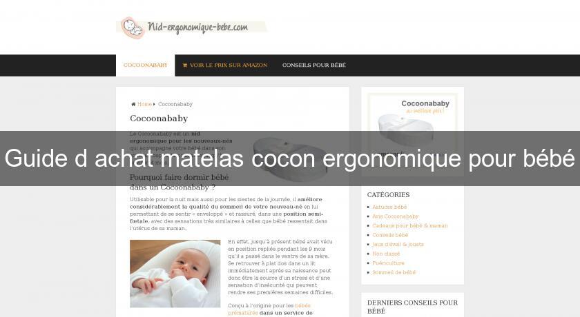 Guide d'achat matelas cocon ergonomique pour bébé