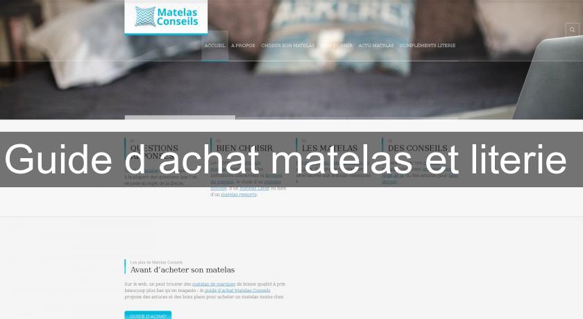Guide d'achat matelas et literie Guide d'achat matelas et literie