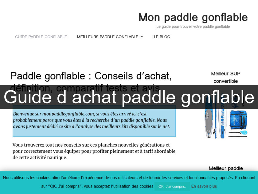 Guide d'achat paddle gonflable Guide d'achat paddle gonflable