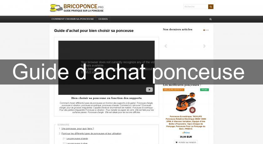 Guide d'achat ponceuse Guide d'achat ponceuse