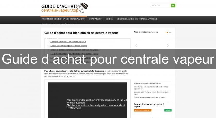 Guide d'achat pour centrale vapeur