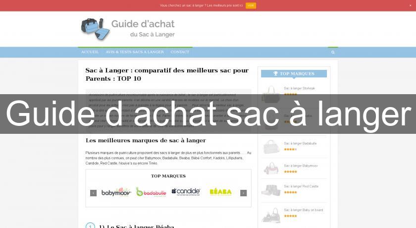 Guide d'achat sac à langer Guide d'achat sac à langer