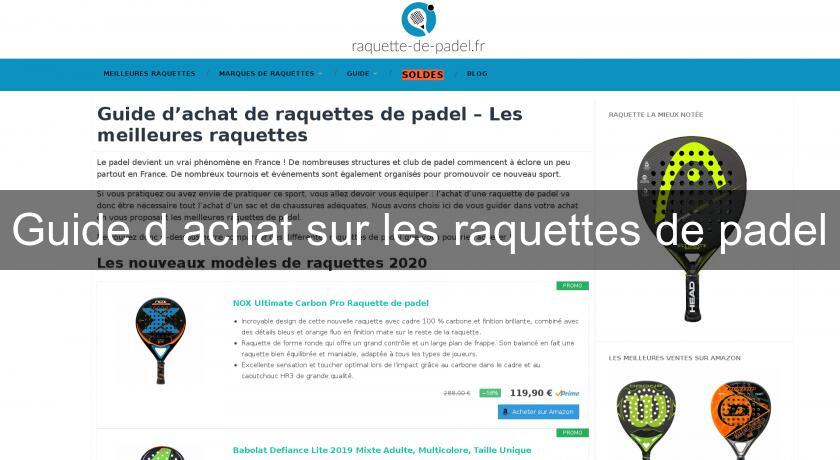 Guide d'achat sur les raquettes de padel Guide d'achat sur les raquettes de padel