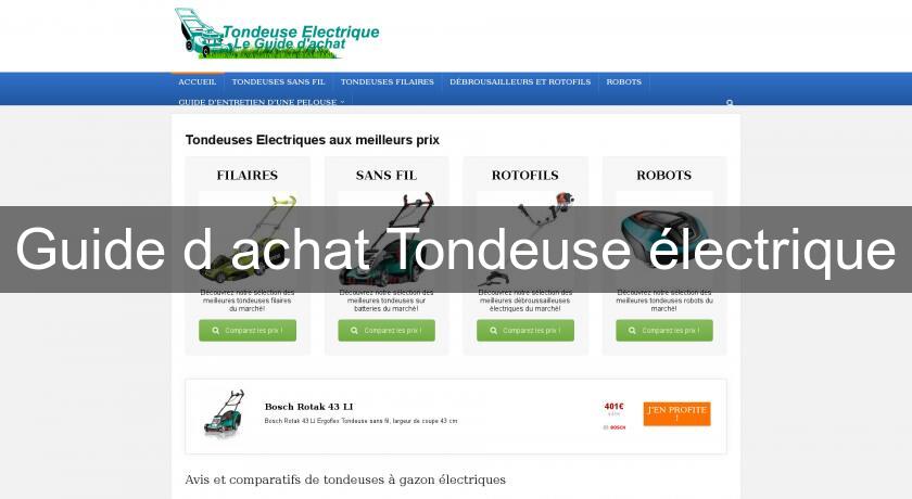 Guide d'achat Tondeuse électrique