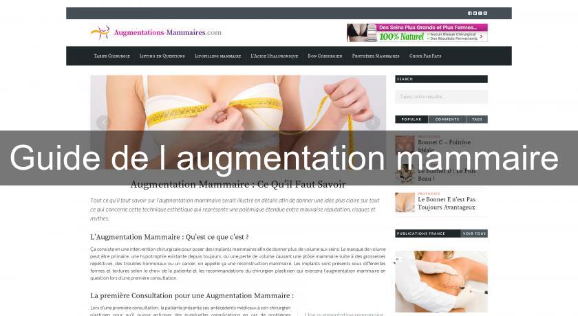Guide de l'augmentation mammaire Guide de l'augmentation mammaire