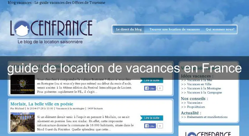 guide de location de vacances en France