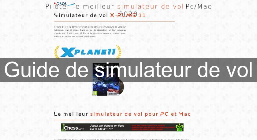 Guide de simulateur de vol Guide de simulateur de vol