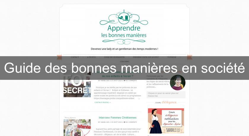 Guide des bonnes manières en société Guide des bonnes manières en société