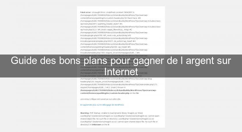 Guide des bons plans pour gagner de l'argent sur Internet Guide des bons plans pour gagner de l'argent sur Internet