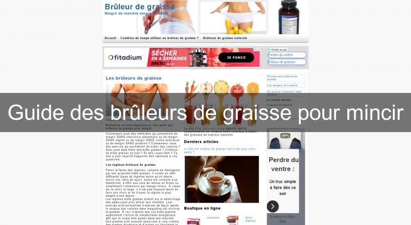 Guide des brûleurs de graisse pour mincir Guide des brûleurs de graisse pour mincir