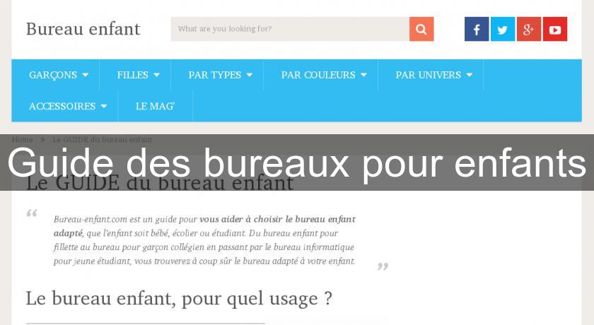Guide des bureaux pour enfants Guide des bureaux pour enfants
