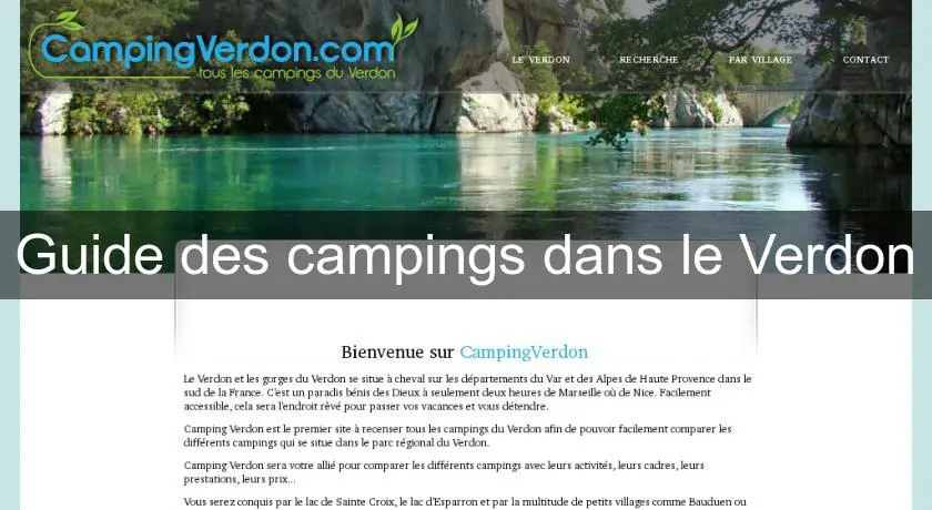 Guide des campings dans le Verdon