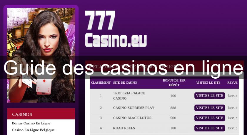 Guide des casinos en ligne Guide des casinos en ligne