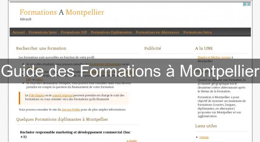 Guide des Formations à Montpellier