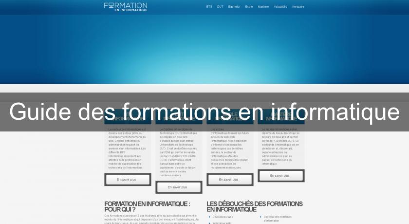 Guide des formations en informatique Guide des formations en informatique