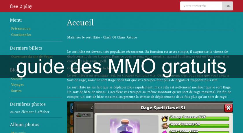 guide des MMO gratuits guide des MMO gratuits