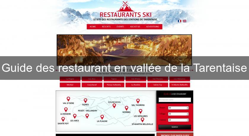 Guide des restaurant en vallée de la Tarentaise Guide des restaurant en vallée de la Tarentaise