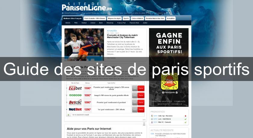 Guide des sites de paris sportifs Guide des sites de paris sportifs