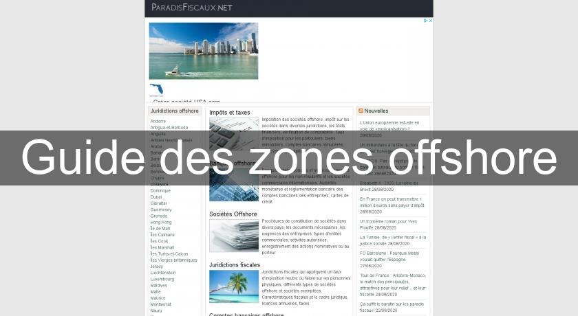 Guide des zones offshore Guide des zones offshore