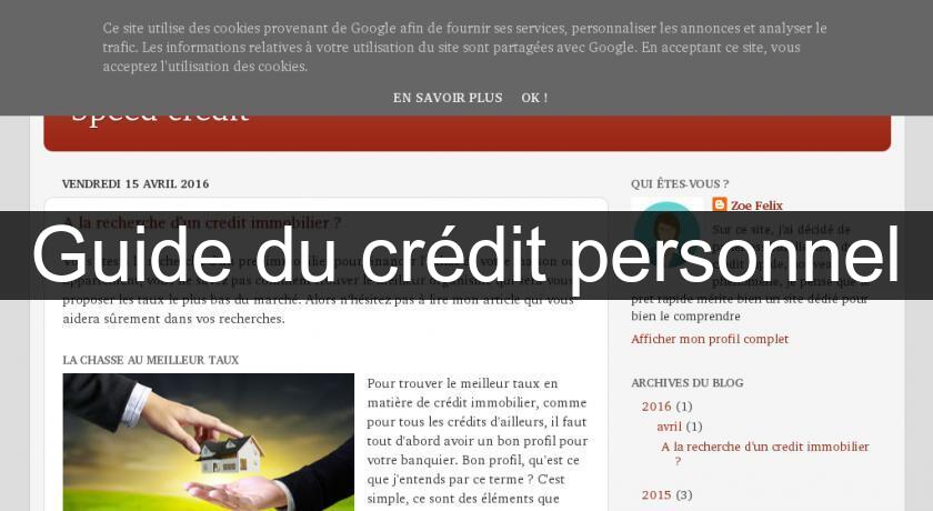 Guide du crédit personnel Guide du crédit personnel
