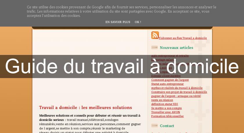 Guide du travail à domicile Guide du travail à domicile