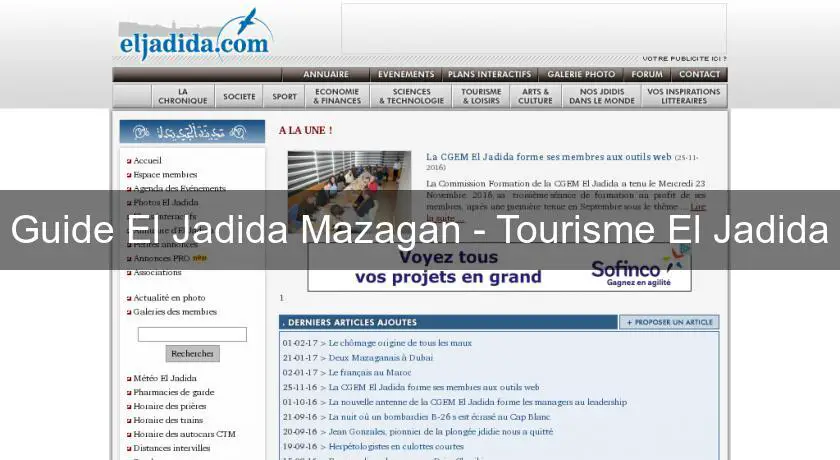 Guide El Jadida Mazagan - Tourisme El Jadida