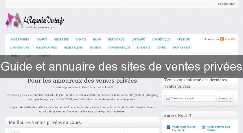 Guide et annuaire des sites de ventes privées Guide et annuaire des sites de ventes privées