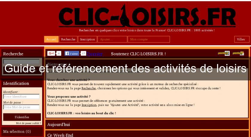 Guide et référencement des activités de loisirs