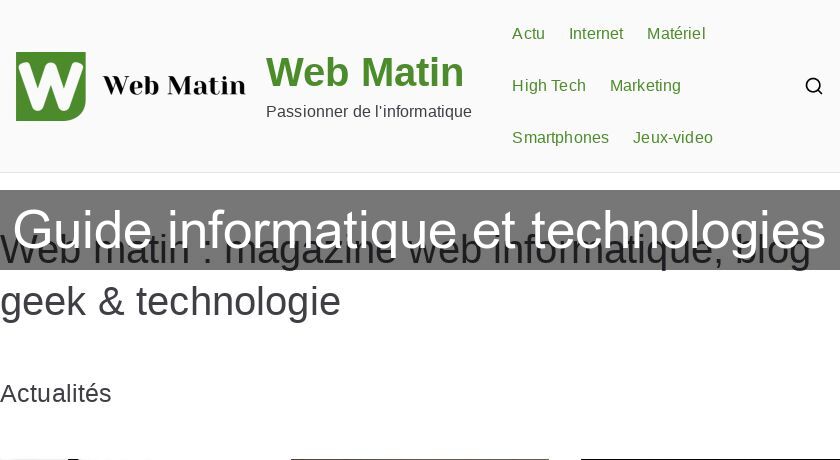 Guide informatique et technologies Guide informatique et technologies