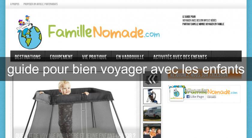 guide pour bien voyager avec les enfants