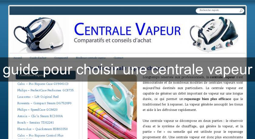 guide pour choisir une centrale vapeur