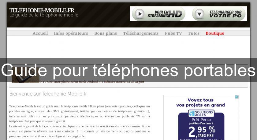 Guide pour téléphones portables Guide pour téléphones portables