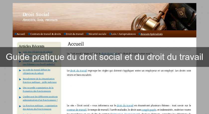 Guide pratique du droit social et du droit du travail