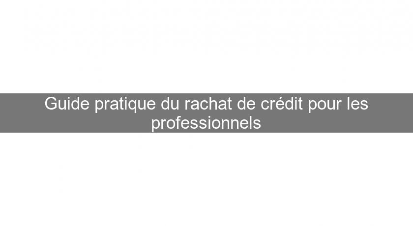 Guide pratique du rachat de crédit pour les professionnels Guide pratique du rachat de crédit pour les professionnels