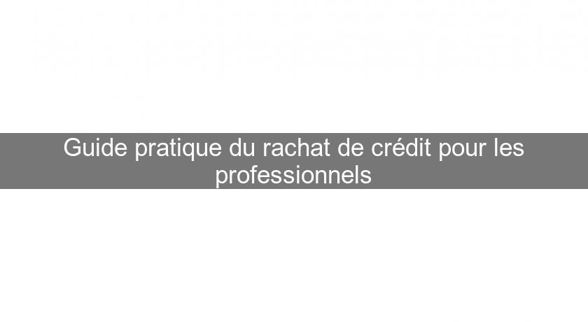 Guide pratique du rachat de crédit pour les professionnels