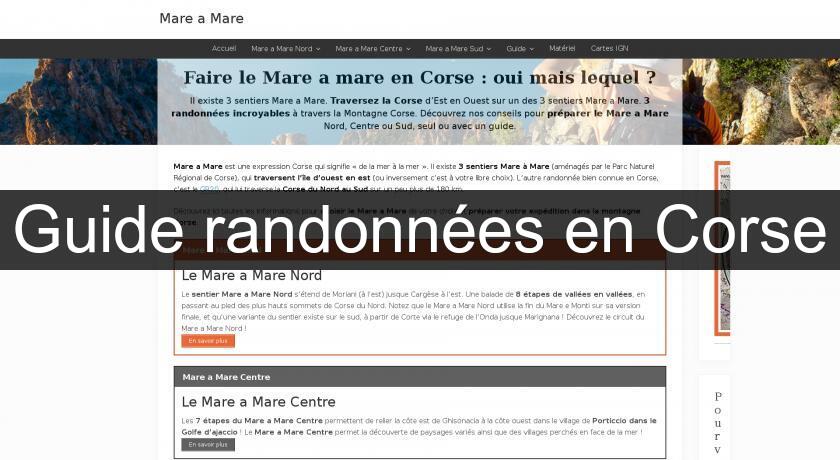 Guide randonnées en Corse Guide randonnées en Corse