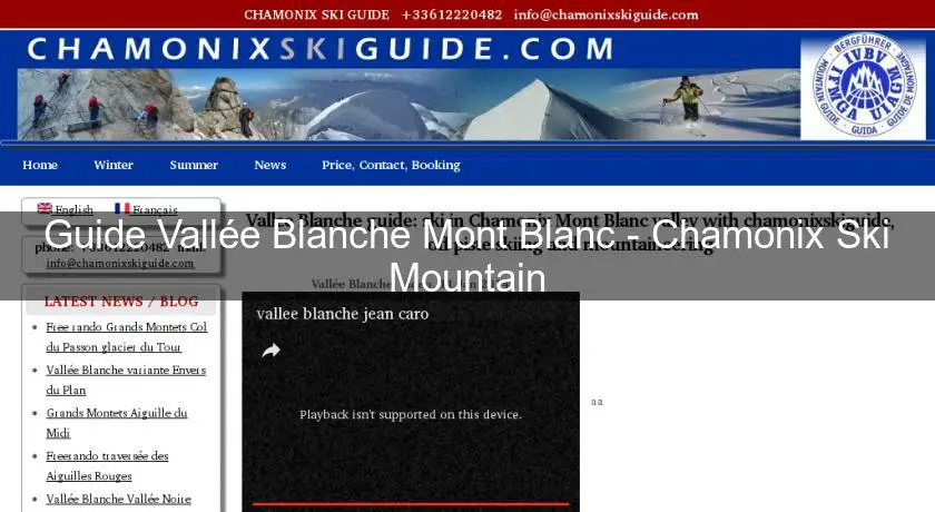 Guide Vallée Blanche Mont Blanc - Chamonix Ski Mountain