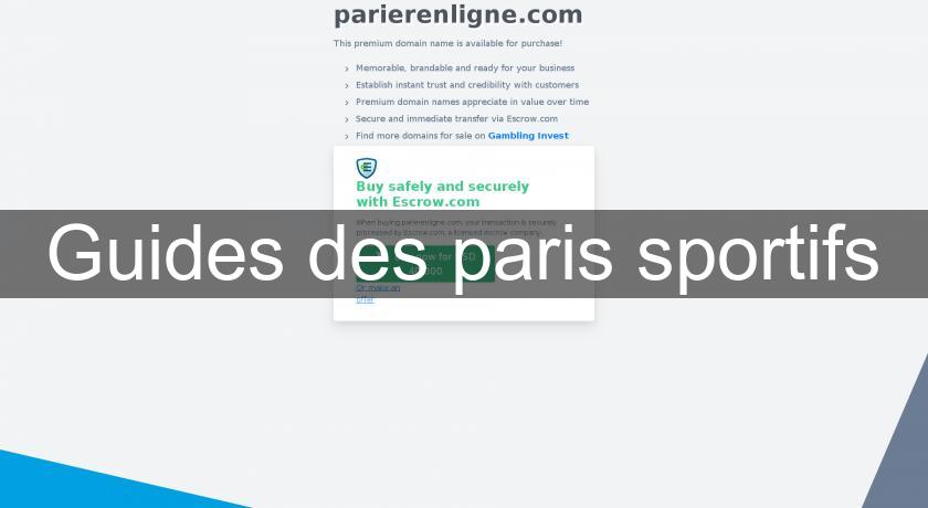 Guides des paris sportifs Guides des paris sportifs