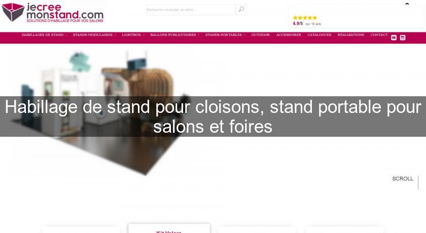 Habillage de stand pour cloisons, stand portable pour salons et foires