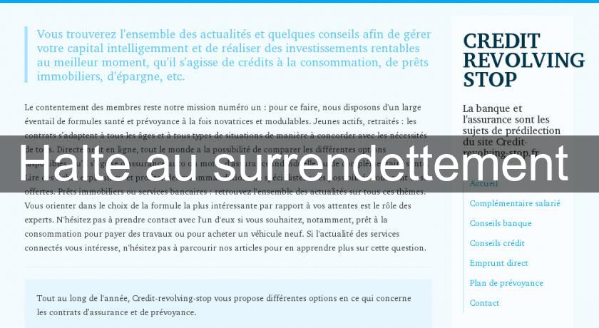 Halte au surrendettement Halte au surrendettement