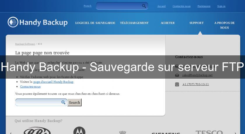 Handy Backup - Sauvegarde sur serveur FTP Handy Backup - Sauvegarde sur serveur FTP