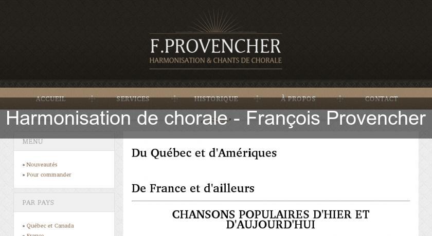 Harmonisation de chorale - François Provencher