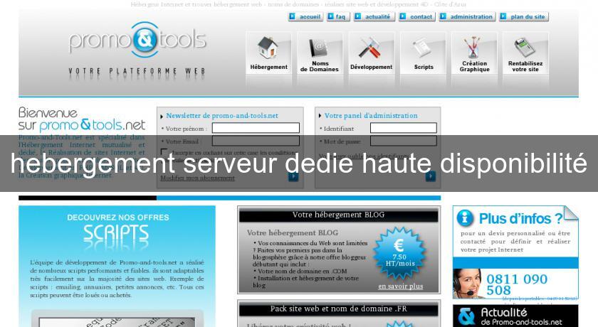 hebergement serveur dedie haute disponibilité