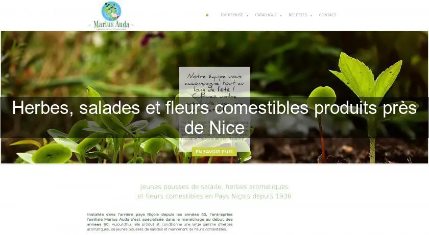 Herbes, salades et fleurs comestibles produits près de Nice