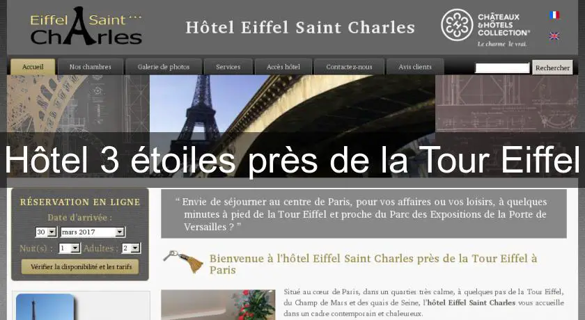 Hôtel 3 étoiles près de la Tour Eiffel