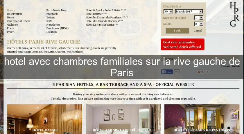 hotel avec chambres familiales sur la rive gauche de Paris