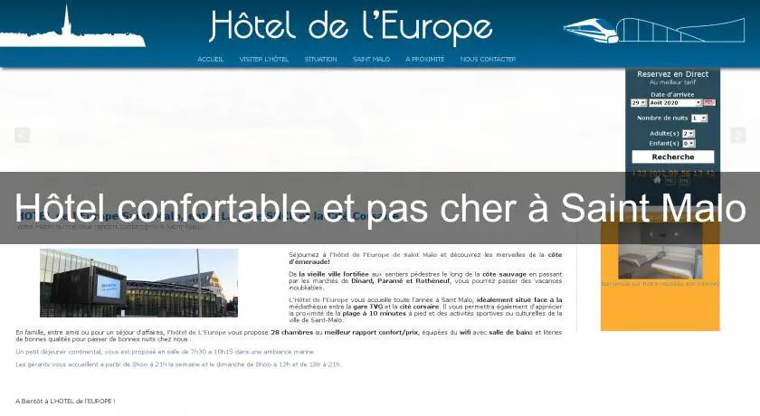 Hôtel confortable et pas cher à Saint Malo