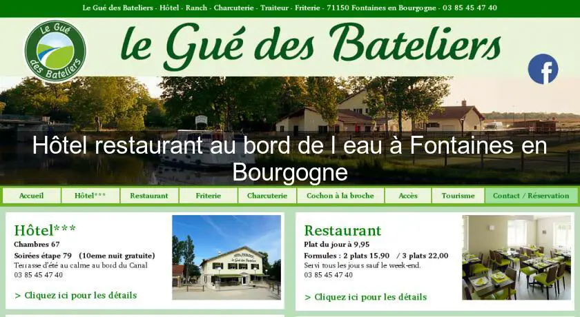 Hôtel restaurant au bord de l'eau à Fontaines en Bourgogne