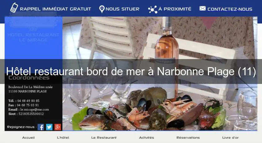 Hôtel Restaurant Bord De Mer à Narbonne Plage 11 Hôtel