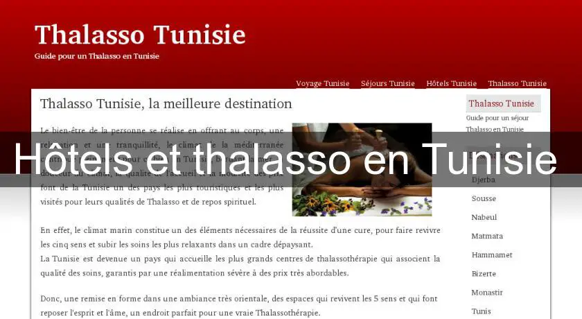 Hôtels et thalasso en Tunisie 